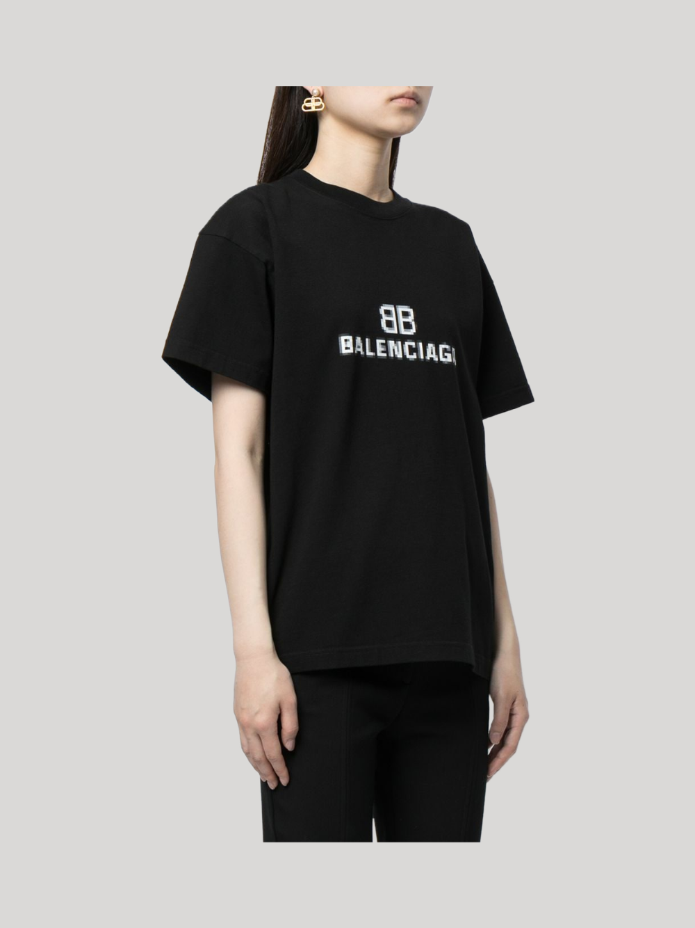 BALENCIAGA BB PIXEL LOGO T-SHIRT LARGE FIT